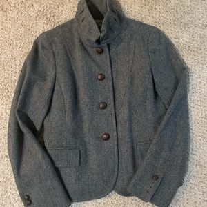 Jcrew cropped wool pea coat - pleated collar